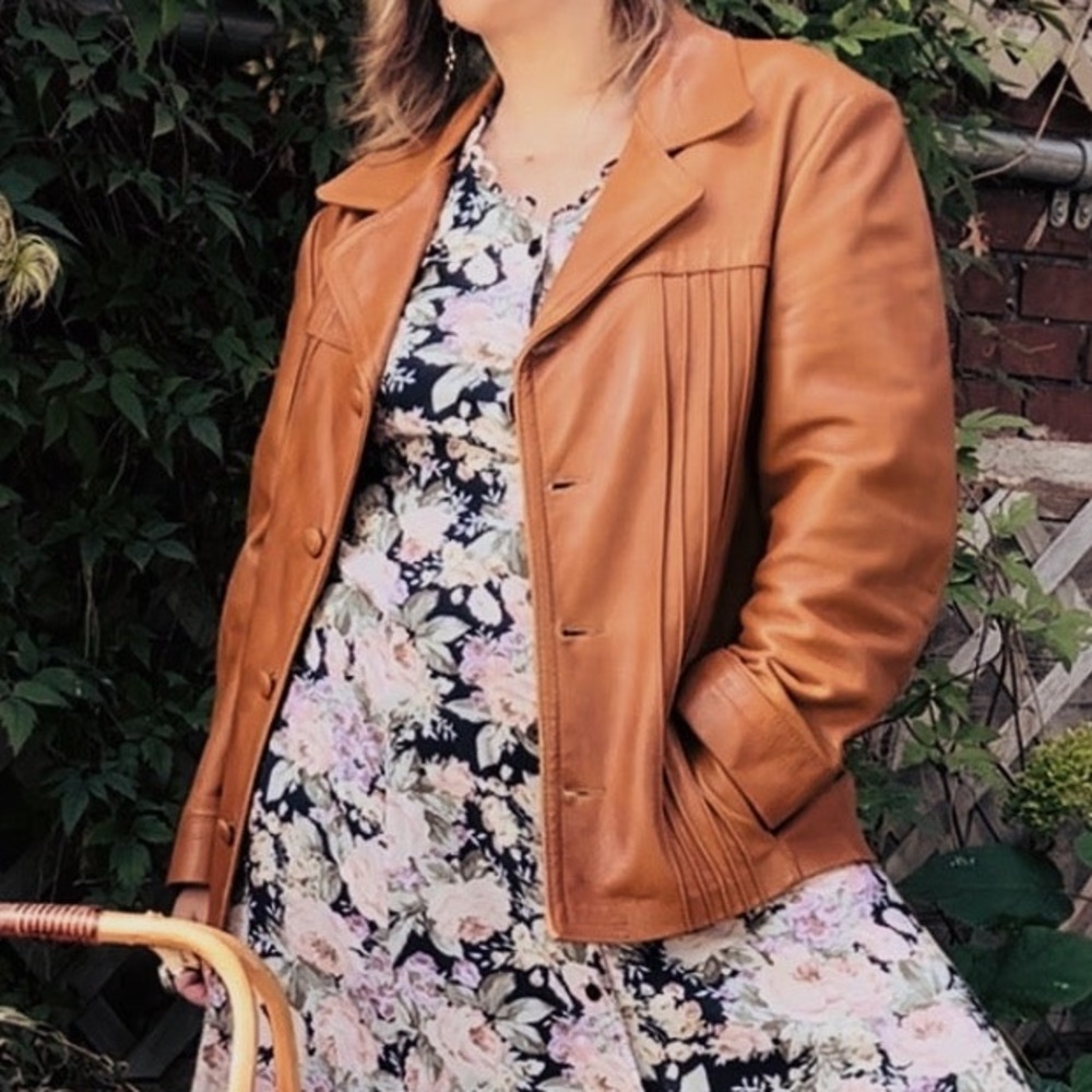 Vintage 70's Regency Butterscotch Brown Leather Jacket